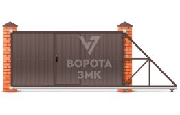 Ворота откатные консольные 3600×2200 ЗМК-7172
