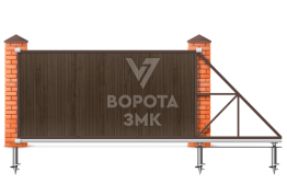 Деревянные откатные ворота 2000×3000 ЗМК-7720