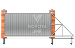 Металлопрофильные откатные раздвижные ворота 4000×2000 ЗМК-7802
