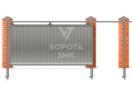 Ворота откатные навесные 2000×3000 ЗМК-7394