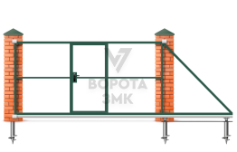 Откатные ворота металлические 3500×2000 ЗМК-7348