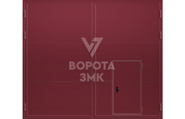 Противопожарные ворота EI-60 2000×2800 с калиткой ЗМК-4857